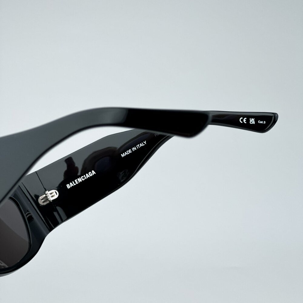 Balenciaga BB0329S 003 BRAND NEW Sunglasses Black Grey Geometric Unisex - Picture 9 of 12